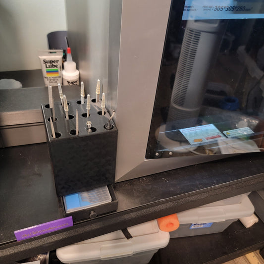 Custom Tool Holder – Deburring Station with Drawer – 3D Printed Organizer for Deburring Tool & Blades (Made to Order)