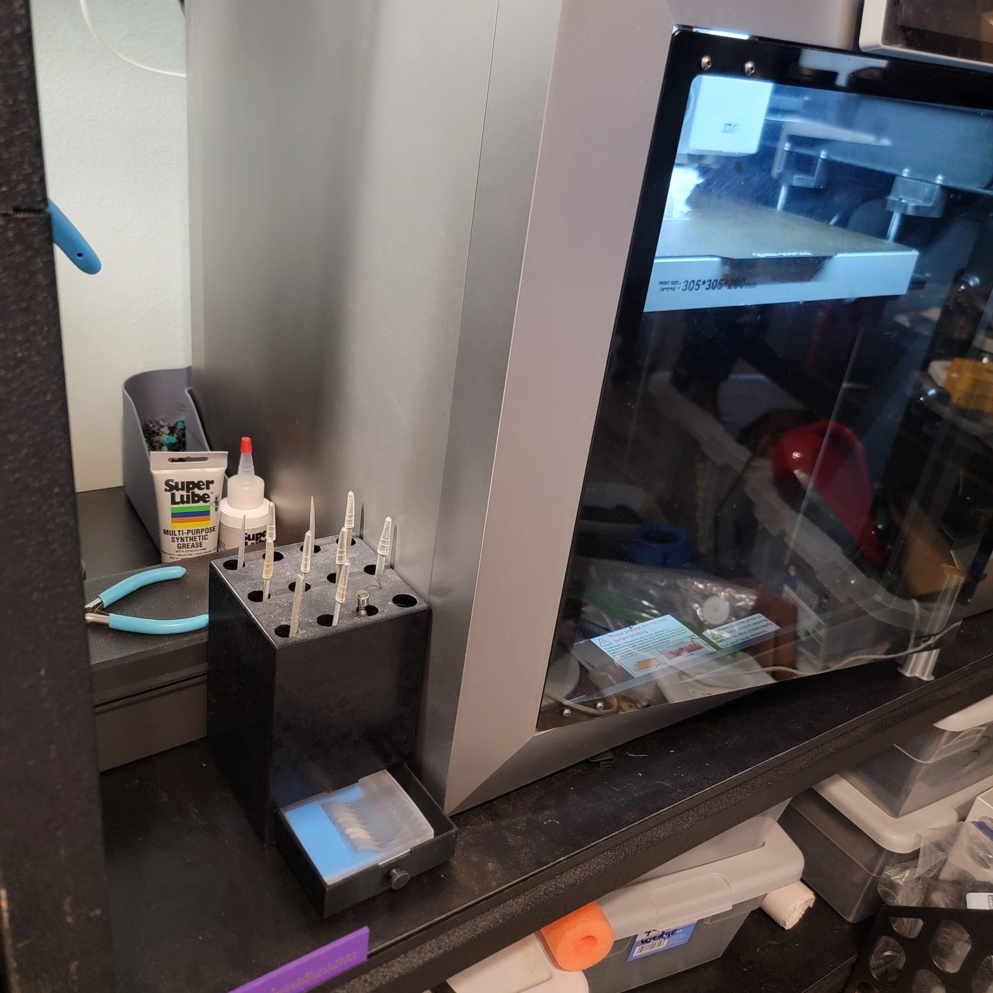 Custom Tool Holder – Deburring Station with Drawer – 3D Printed Organizer for Deburring Tool & Blades (Made to Order)
